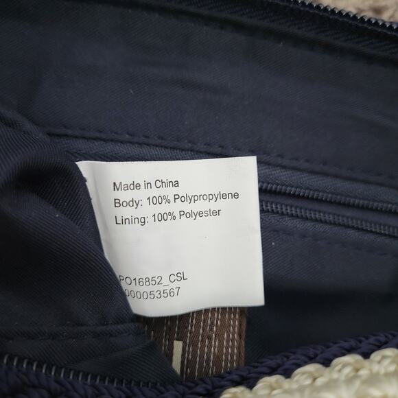 The Sak crochet knit Texas Flag crossbody purse shoulder bag navy red white - Picture 8 of 9